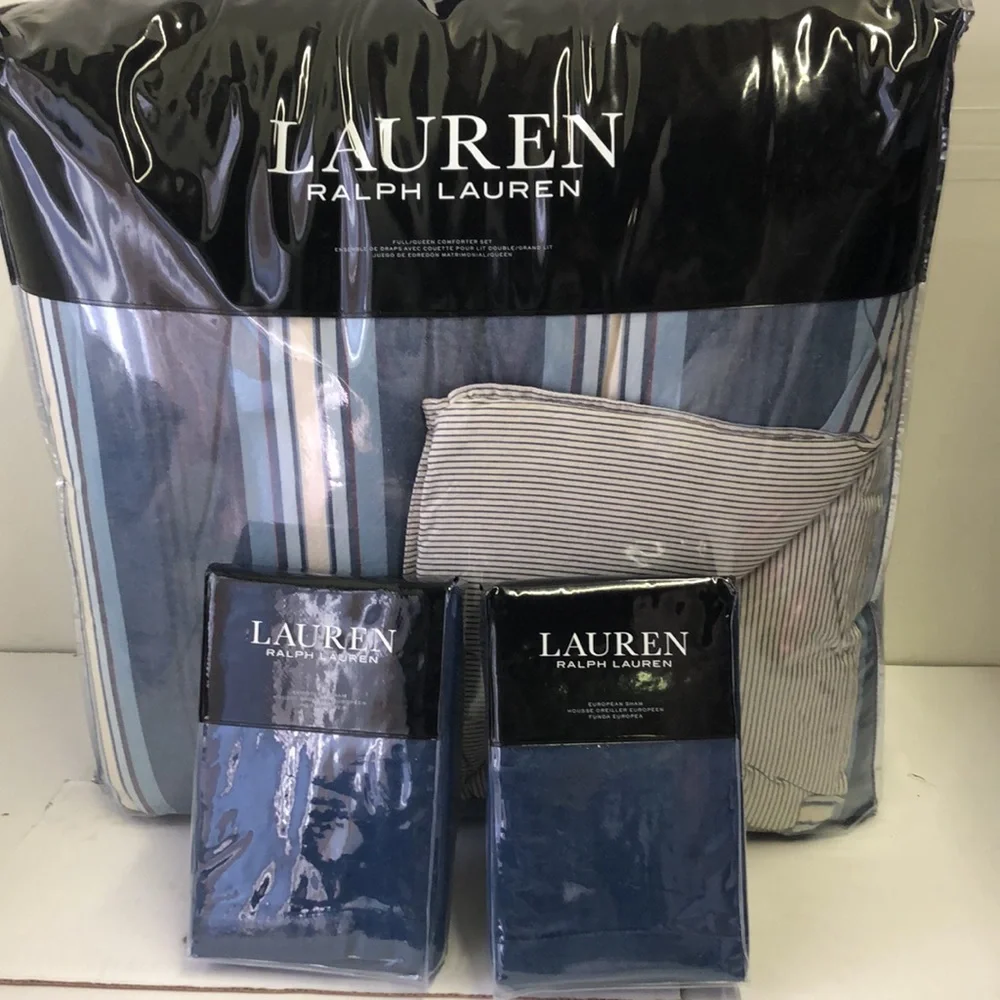 Lauren Ralph Lauren Gavin Stripe Full/Queen Comforter Set + 2 Euro Shams